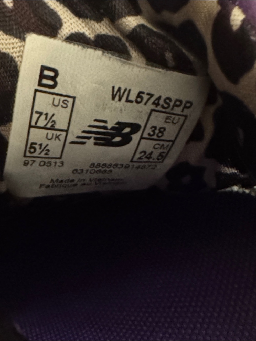 New Balance Purple Women's Athletic Sneakers with Leopard-Trim Collar - Picture 7 of 7